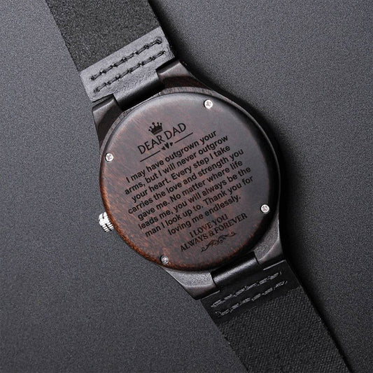 Dear DAD Premium Engraved Wooden Watch