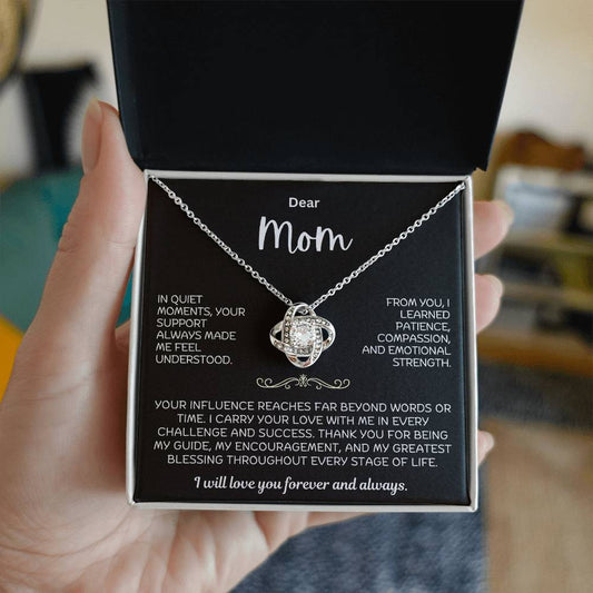 Dear Mom Love Knot Necklace