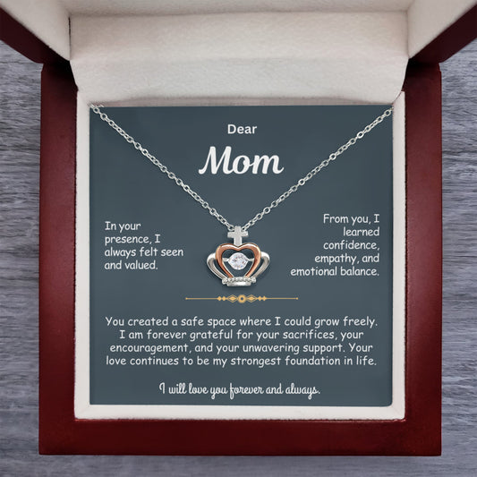 Dear Mom Crown Pendant Necklace