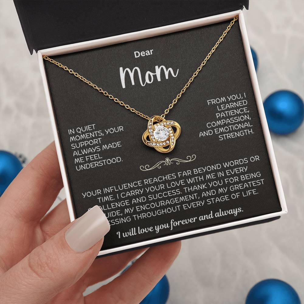 Dear Mom Love Knot Necklace