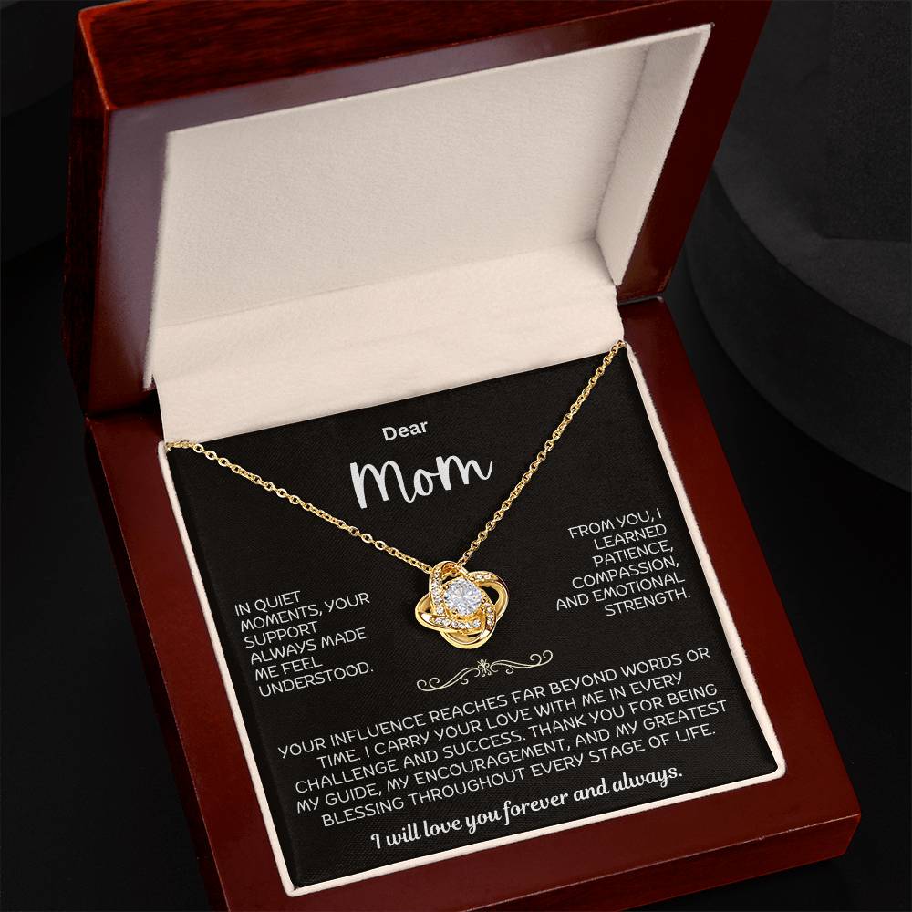 Dear Mom Love Knot Necklace