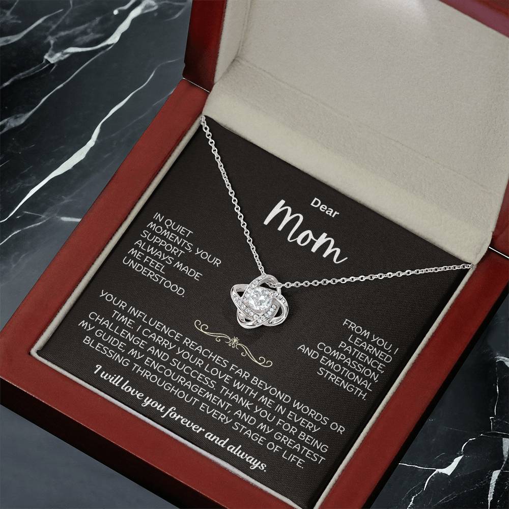Dear Mom Love Knot Necklace